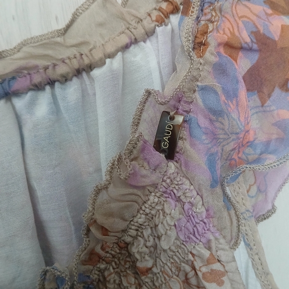Silk Viscose Floral Teried dress cottagecore Gaudí Vintage Soul Italy Size S 42 - Picture 4 of 7
